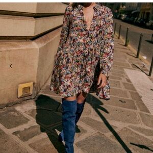 Sezane Leana Dress Fall Is Blooming Floral Mini Size 42 US 10